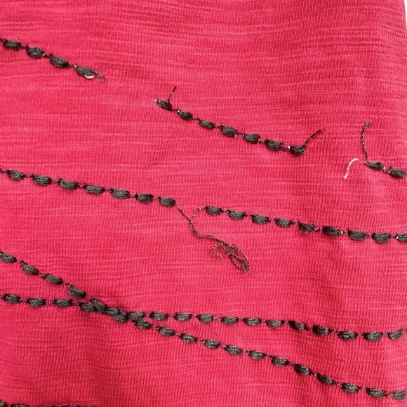 Boden Bea Embroidered Midi Boho Western Dress Size 8R Fuchsia Short Sleeves FLAW - Picture 5 of 9